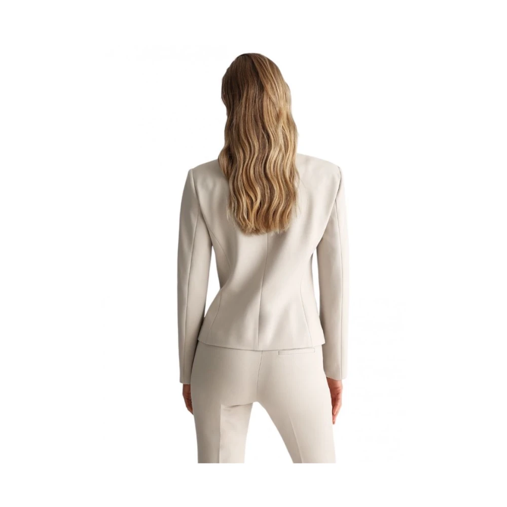 Liu Jo Grijze cropped blazer in Milanese steek Gray Dames