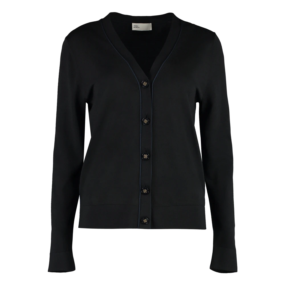 Tory Burch Women's Black Simone Cardigan - Cardigans - L - Knitwear