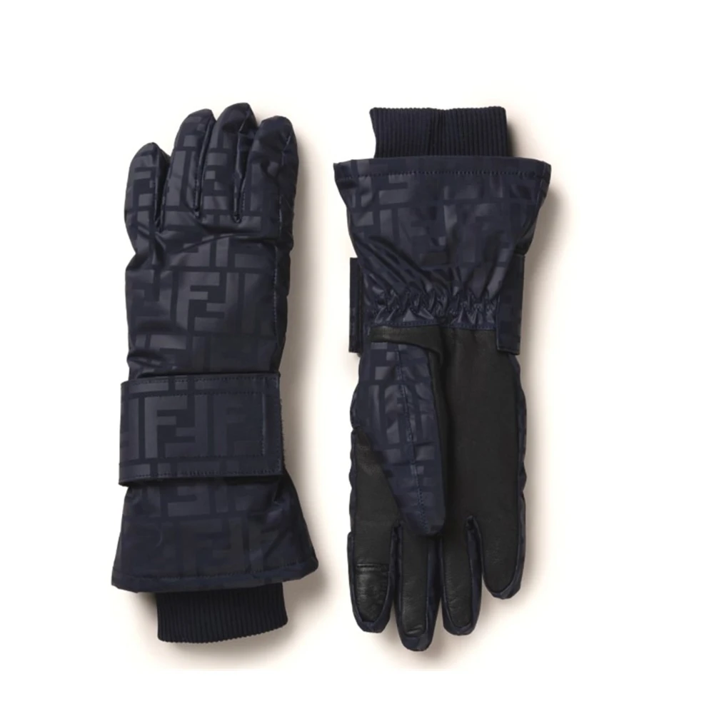 Fendi FF Motief Ski Handschoenen Blue Dames