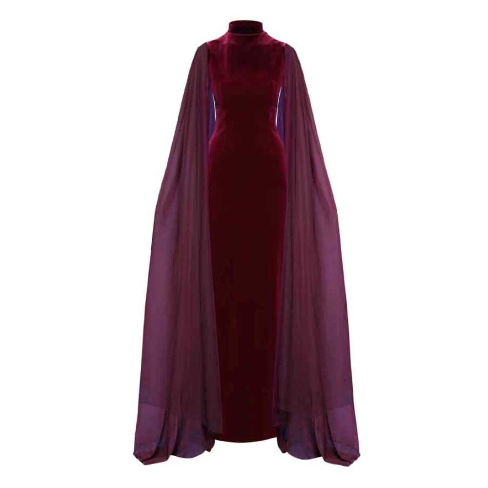 Chiara Boni Lange jurk in mahonie Red Dames