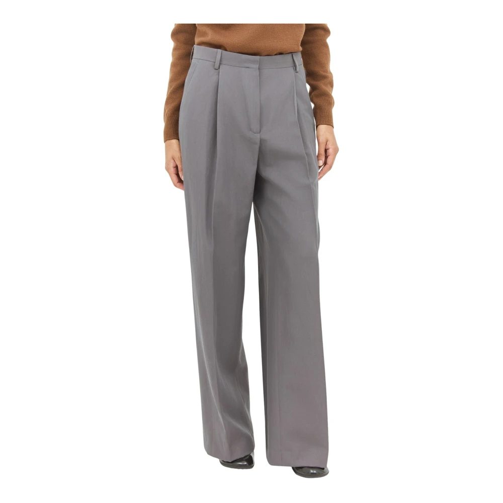 Dries Van Noten Getailleerde wolblend broek Gray Dames