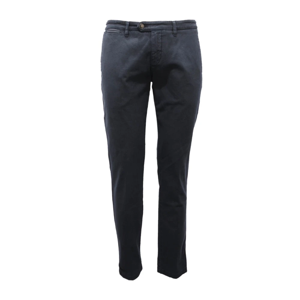 Eleventy Blue Slim-Fit Trousers, Male, W34, Platinum Cotton Trouser Made In Italy