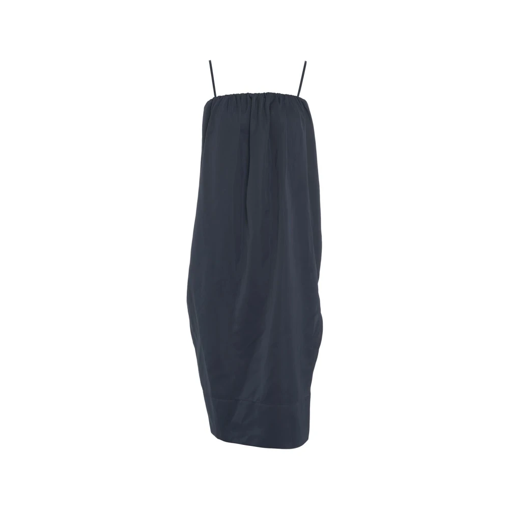 Birgitte Herskind Blauwe Taffeta Jurk met Chique Split Blue Dames