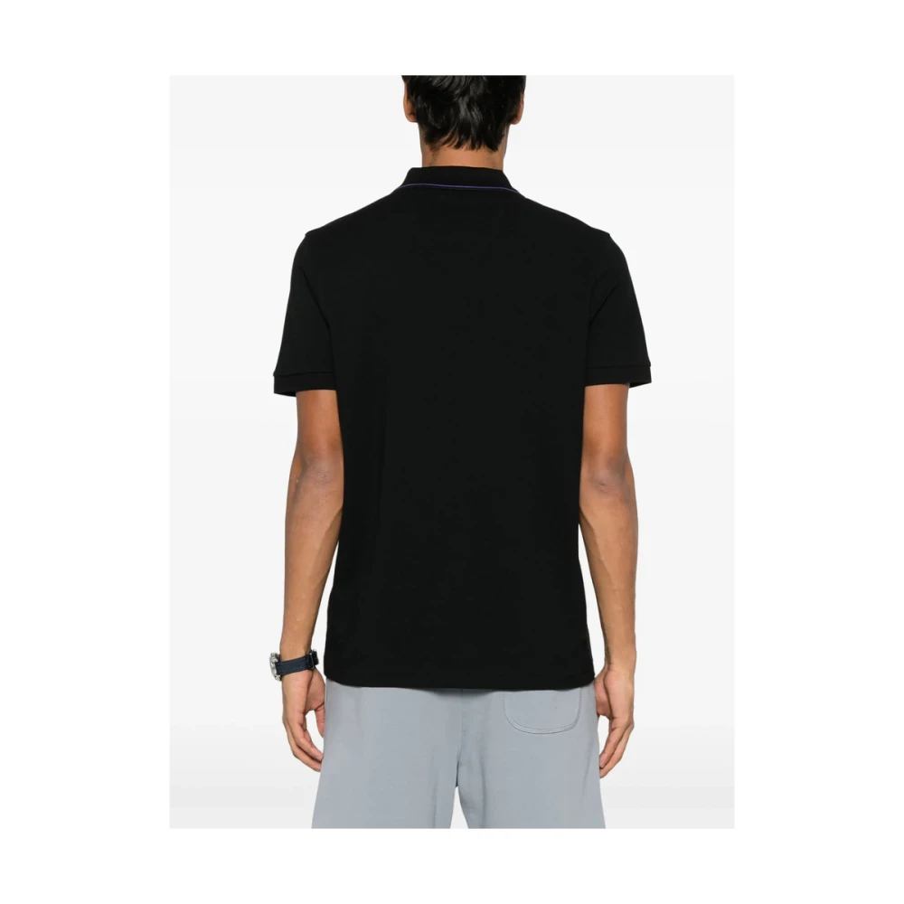 Hugo Boss Zwarte Sweater met Geborduurd Logo en Korte Mouwen Black Heren
