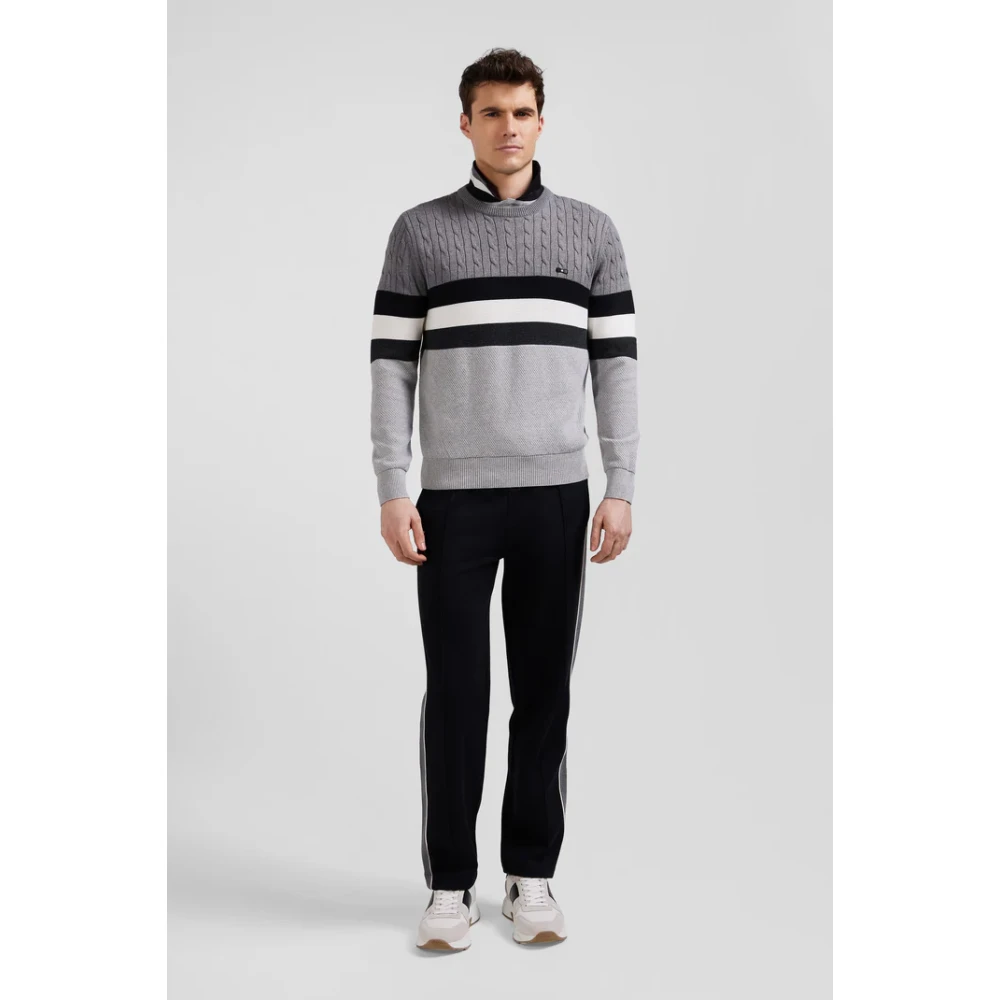 Eden Park Ronde hals katoenen gebreide trui Multicolor Heren
