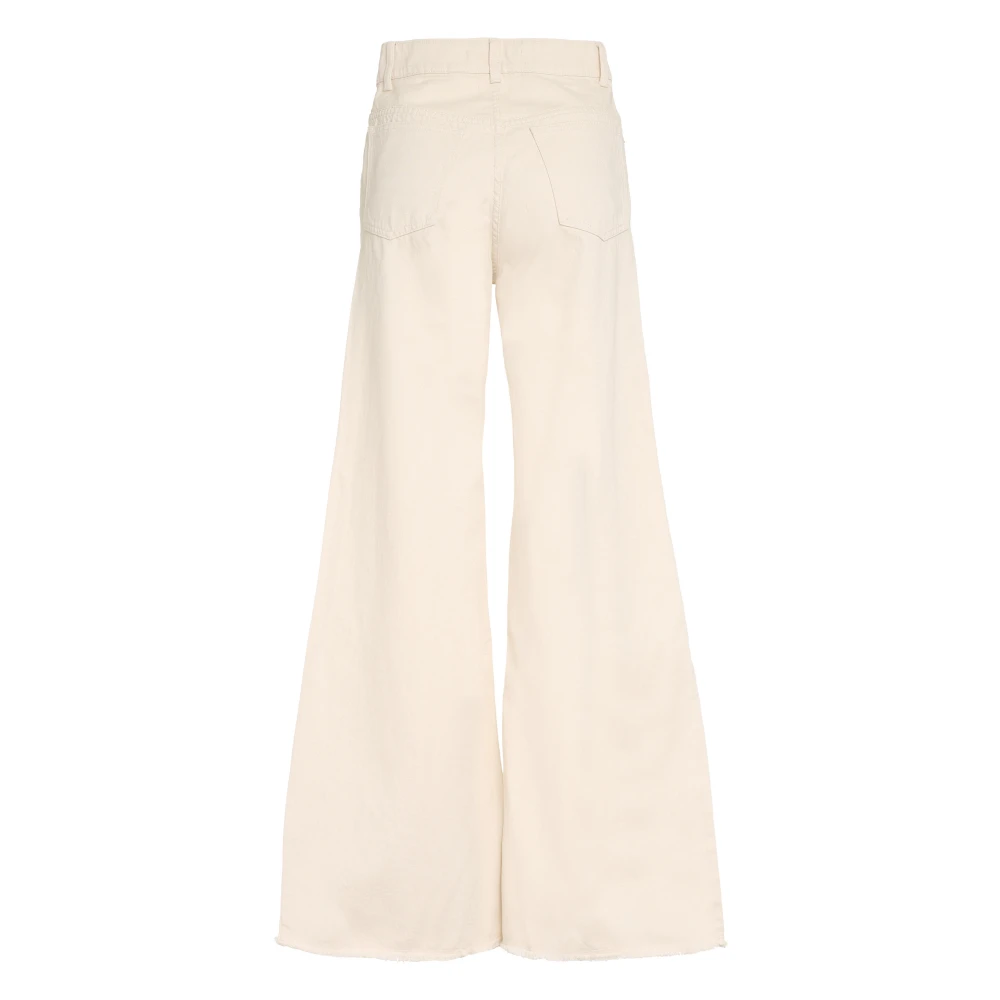 Mother of Pearl Chloe Wide-Leg Jeans met Versierde Knoopsluiting Beige Dames