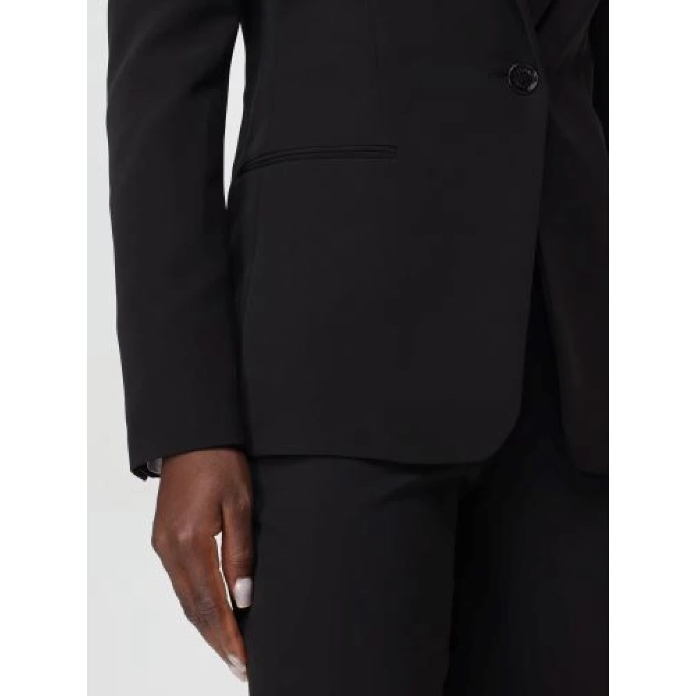 Moschino Zwarte single-breasted jas Black Dames