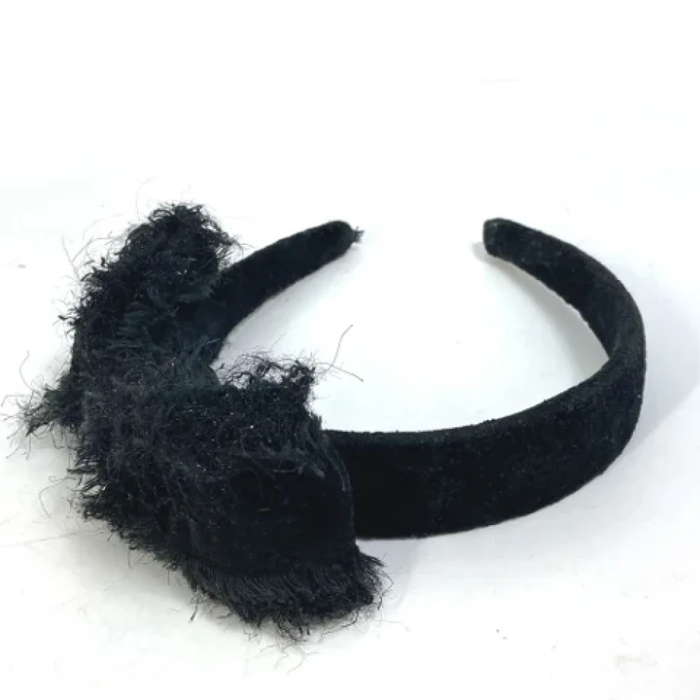 Chanel Vintage Pre-owned Fabric hair-accessories Black Dames