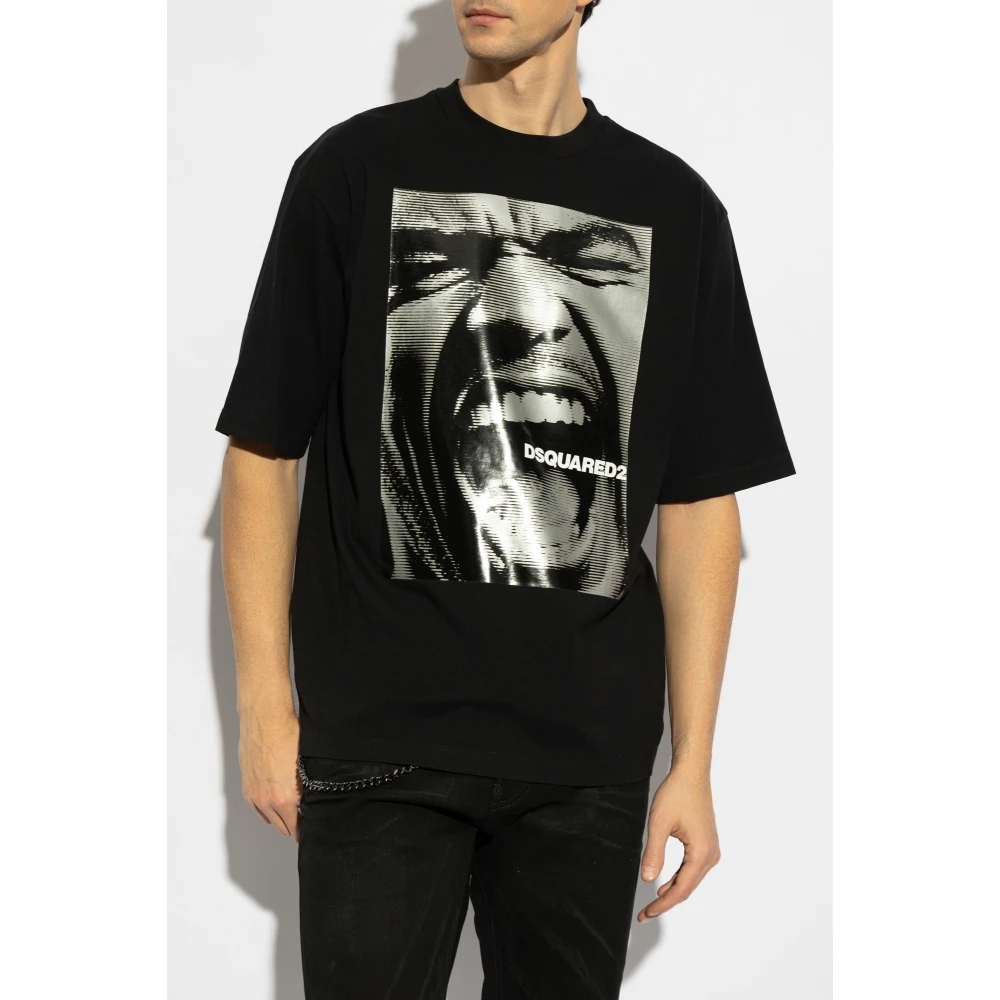 Dsquared2 T-shirt met print Black Heren