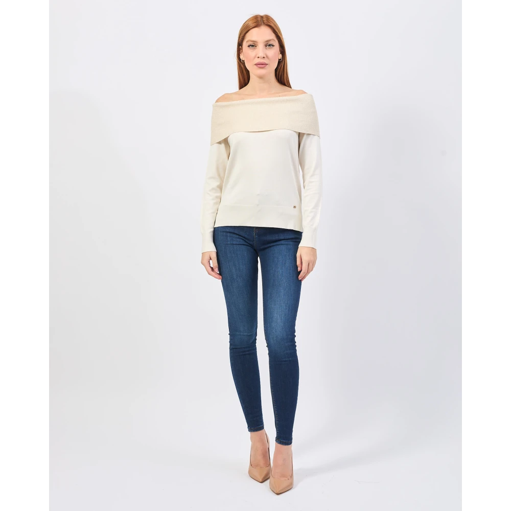 Gaudi Witte Off-Shoulder Sweater White Dames