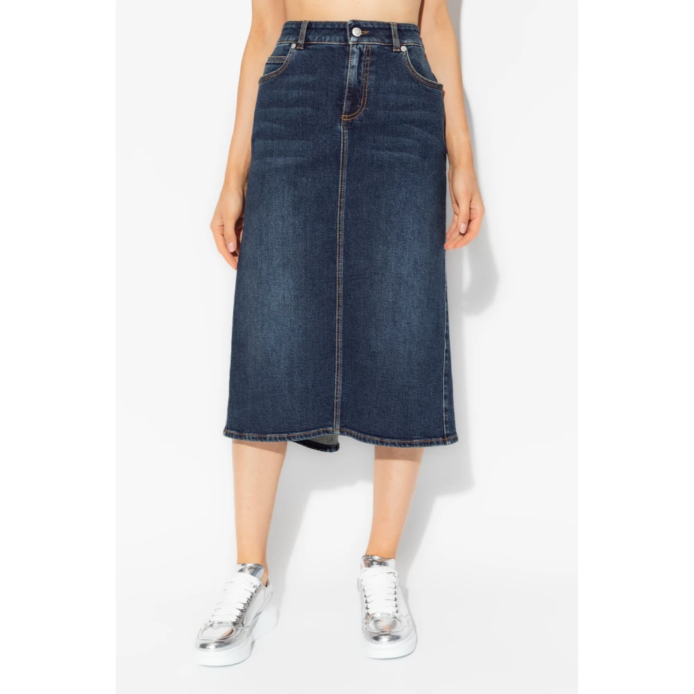 alexander mcqueen Denim Rok Blue Dames