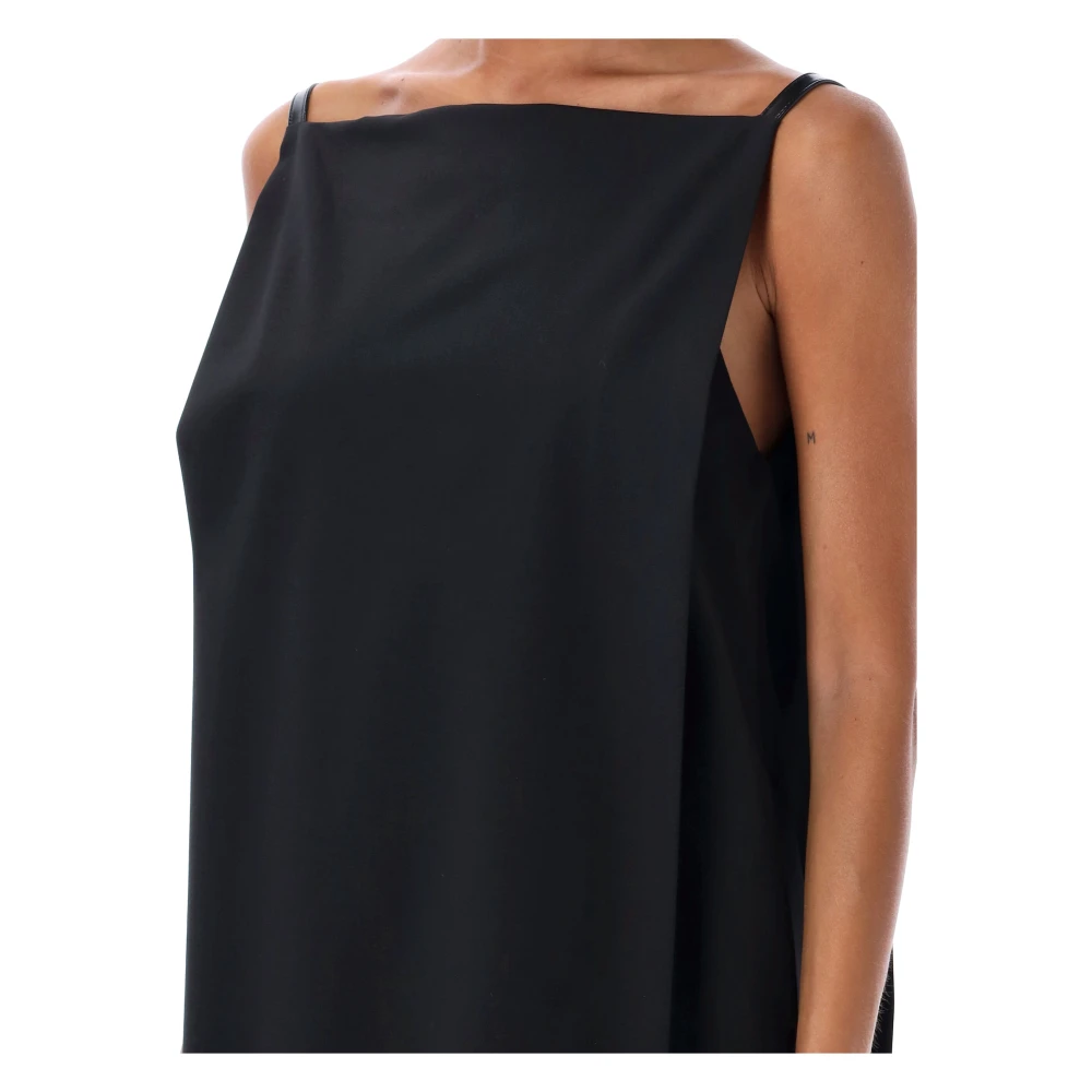 Philosophy di Lorenzo Serafini Zwarte Riemdetail Mini Jurk Aw24 Black Dames