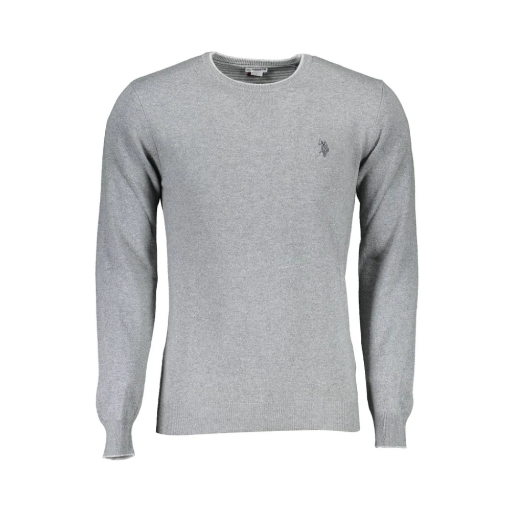 U.s. Polo Assn. Mannelijk Grijs Luxe Crew Neck Sweater