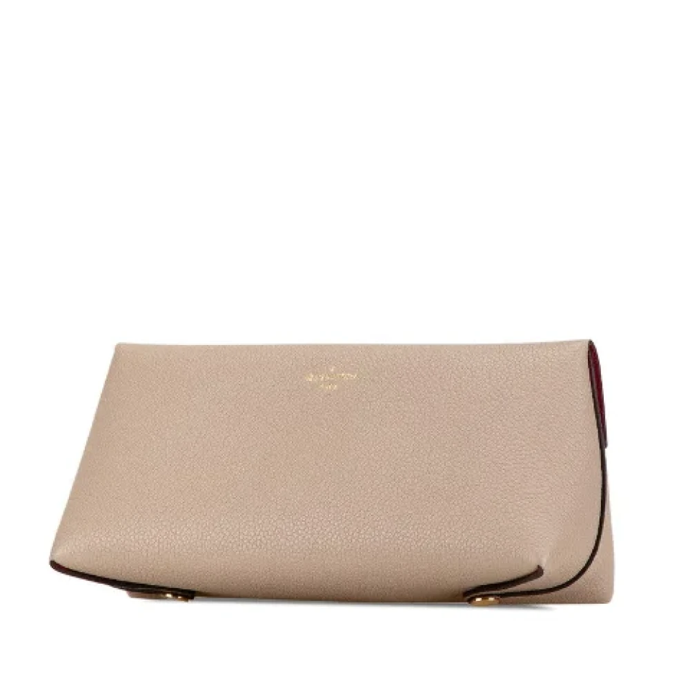 Louis Vuitton Vintage Pre-owned Leather clutches Beige Dames