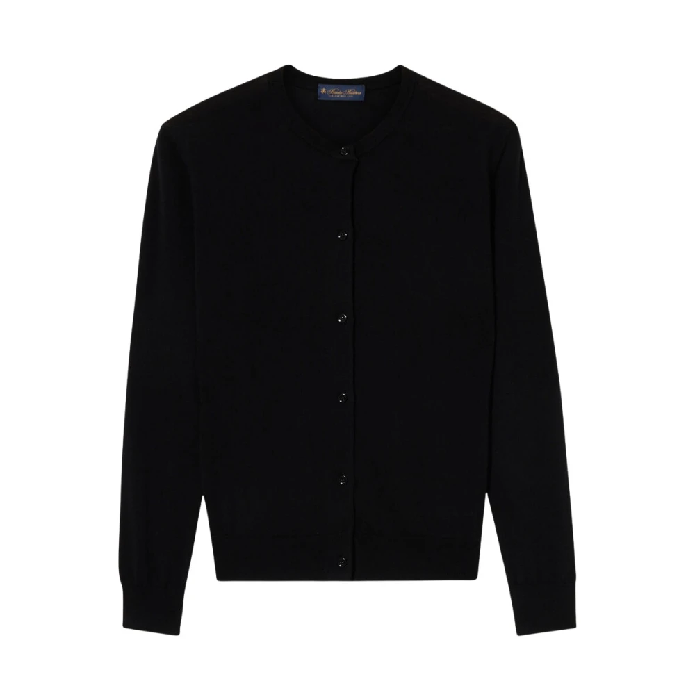 Brooks Brothers Black Merino Wool Cardigan - Female - Round-Neck Knitwear - M - Knitwear