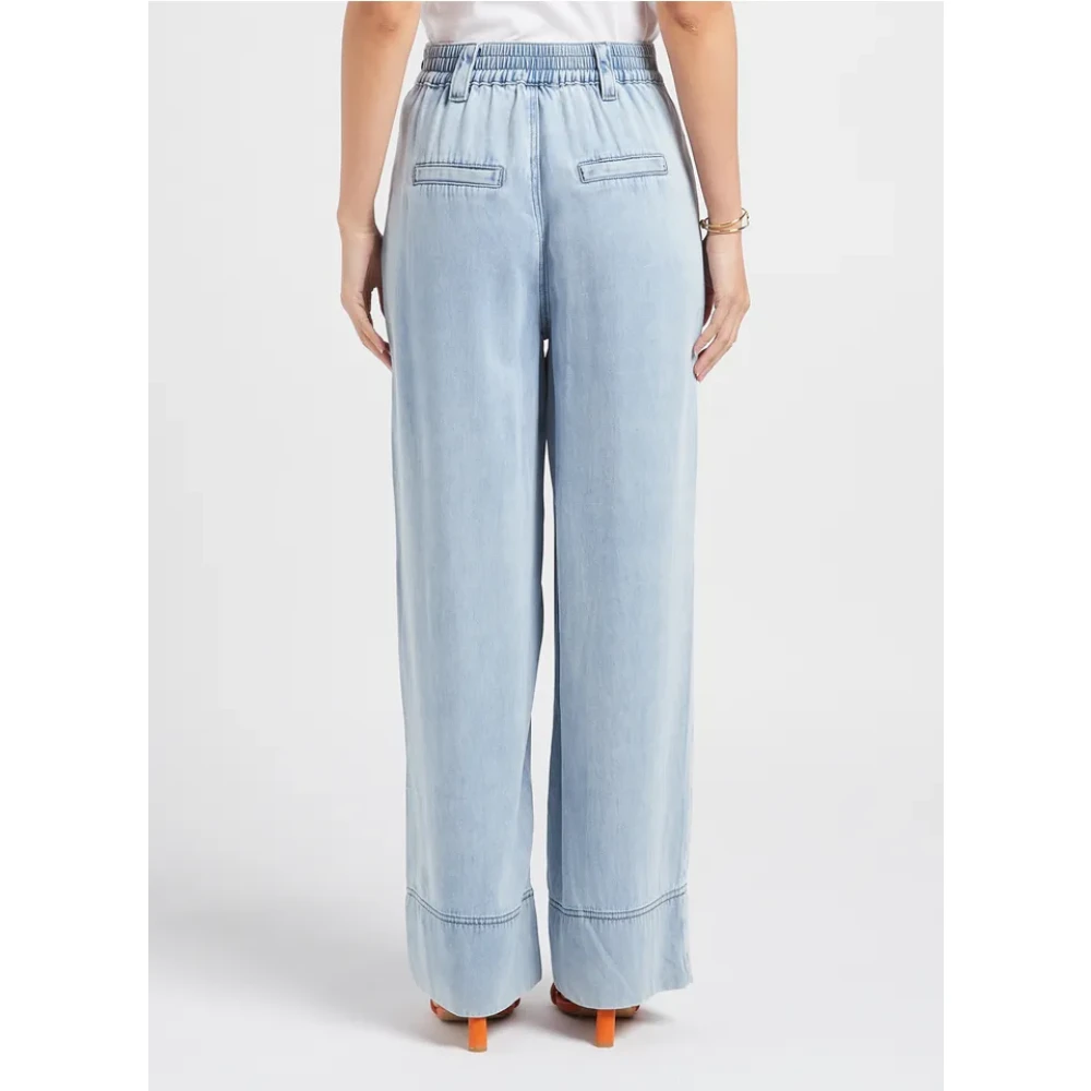 Suncoo Wide Trousers Blue Dames