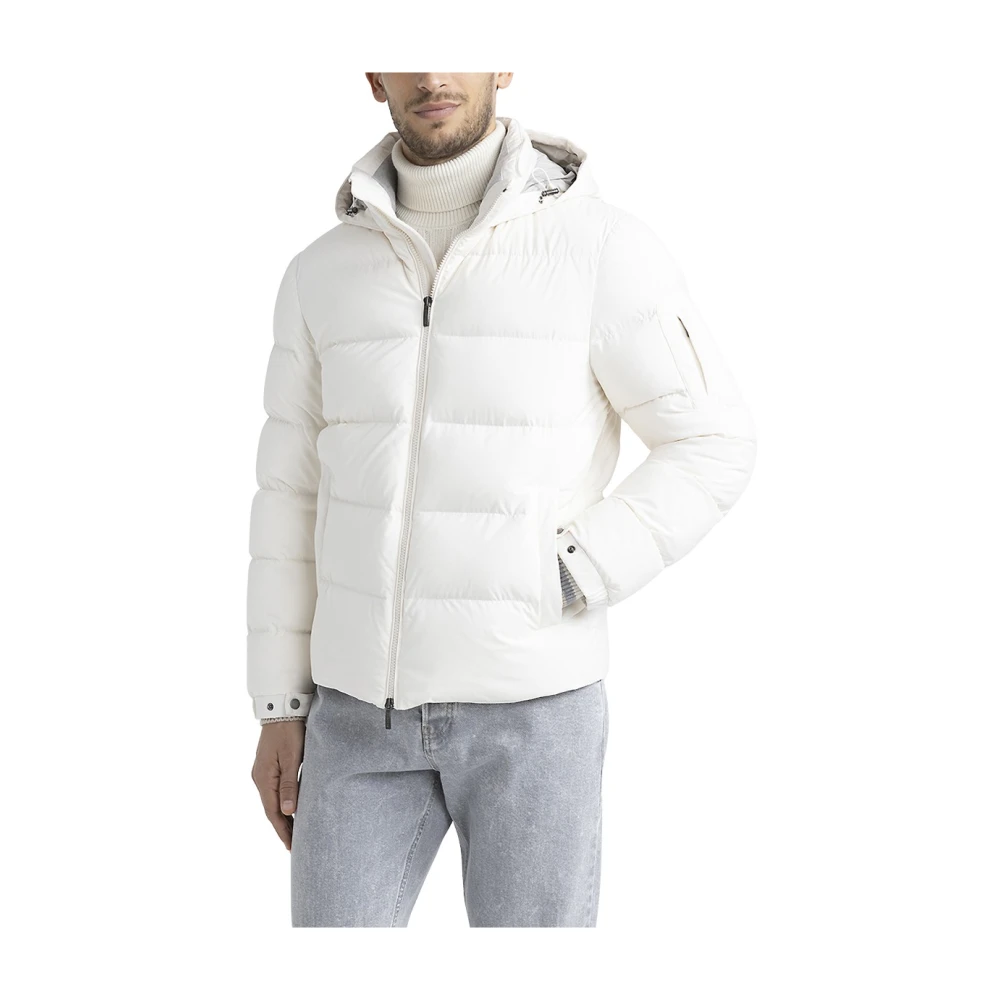 PESERICO Ganzendonsjas in waterafstotend technisch microvezel Beige Heren