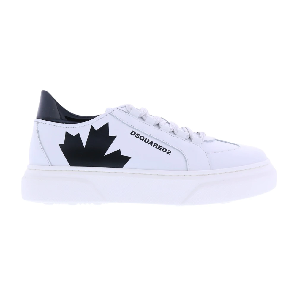 Dsquared2 Leaf-Patch Boxer Sneakers White Dames