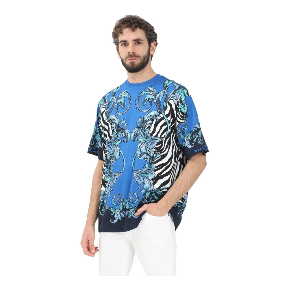 Versace Jeans Couture Barok en Zebra Print T-shirt Multicolor Heren