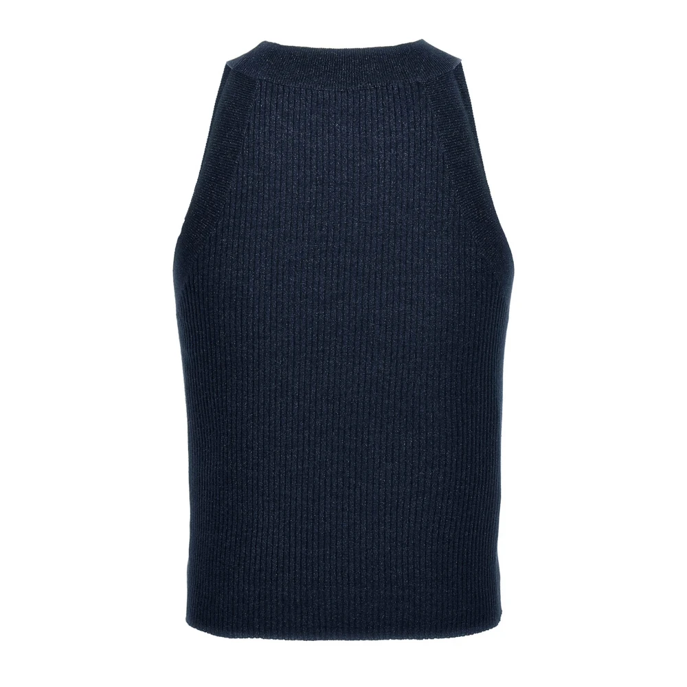 BRUNELLO CUCINELLI Elegante Mouwloze Top Blue Dames