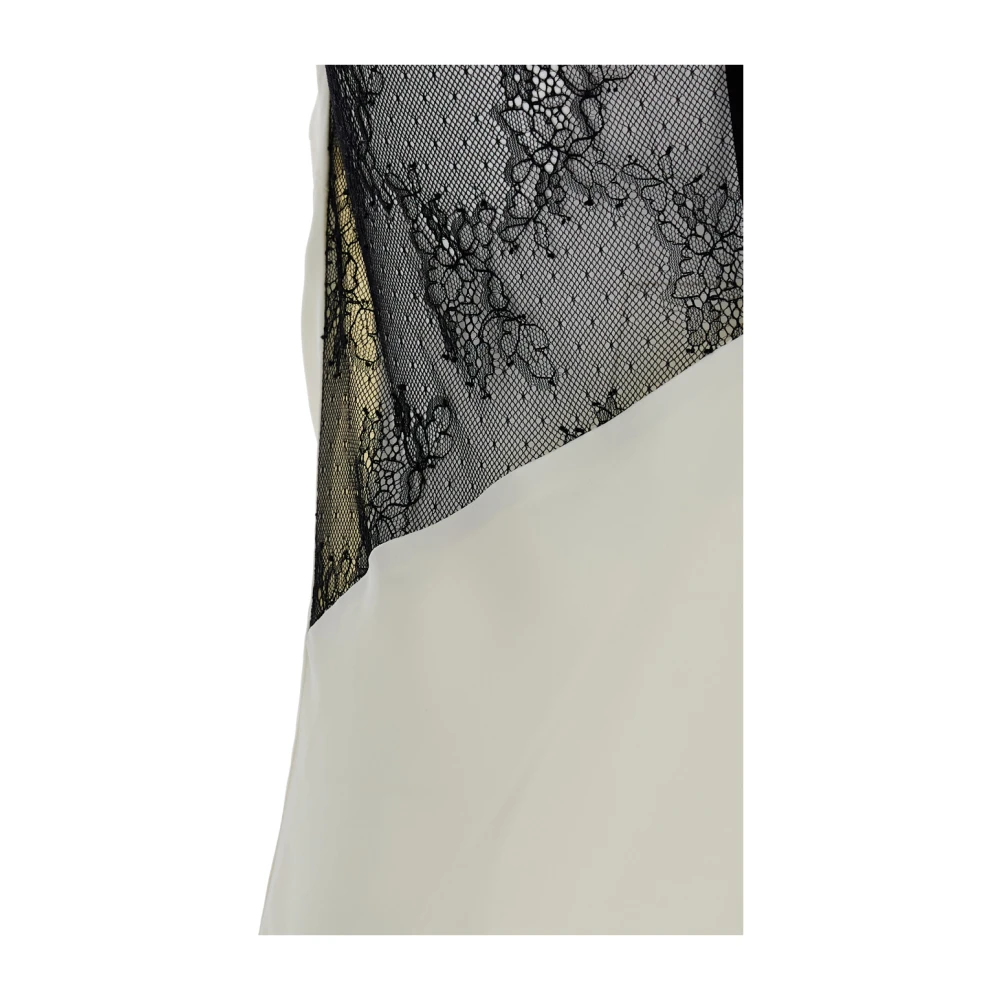 Rotate Birger Christensen Witte Lange Jurk met Kantdetail White Dames