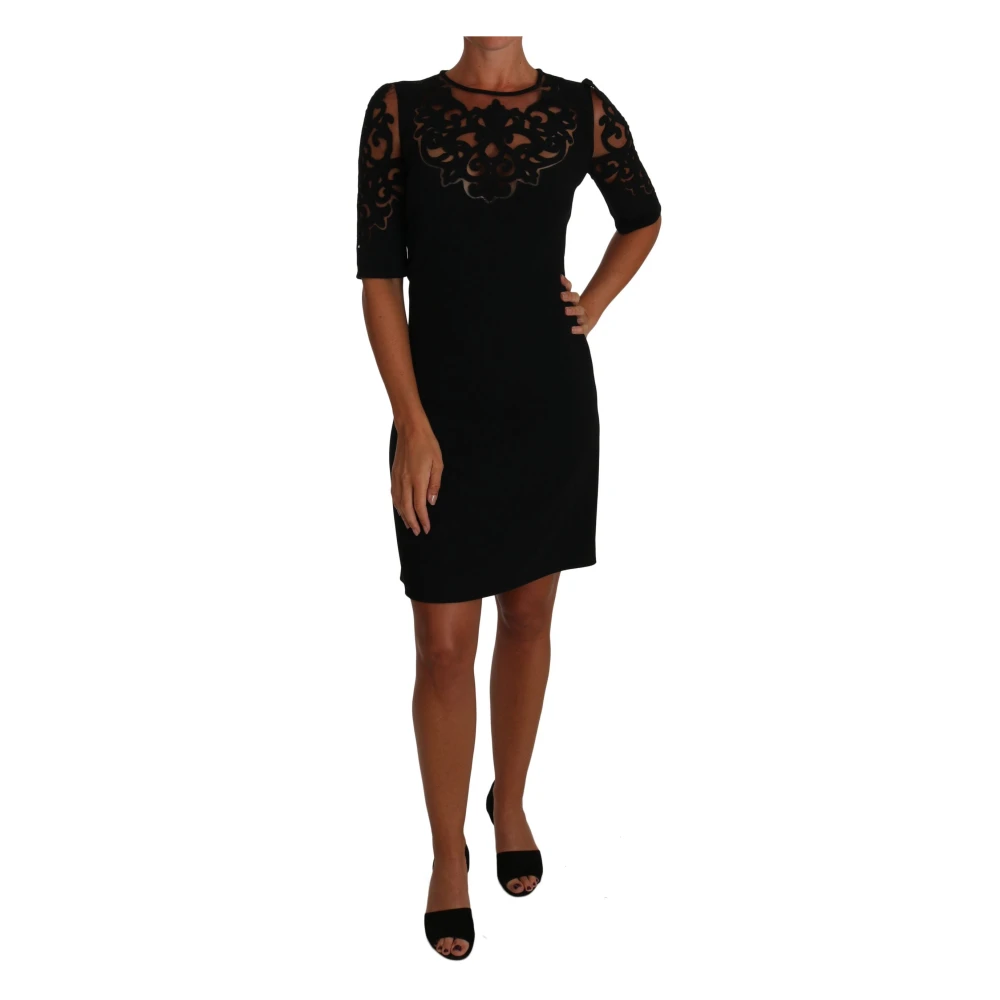 Dolce & Gabbana Black Floral Cut Out Pattern Coctail Dress - IT36|XXS - Image 2