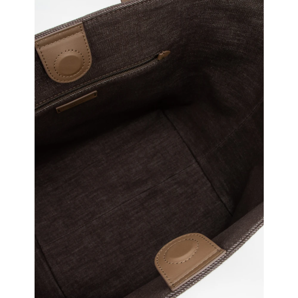 BRUNELLO CUCINELLI Compacte katoenen tas met geometrische silhouet Brown Dames