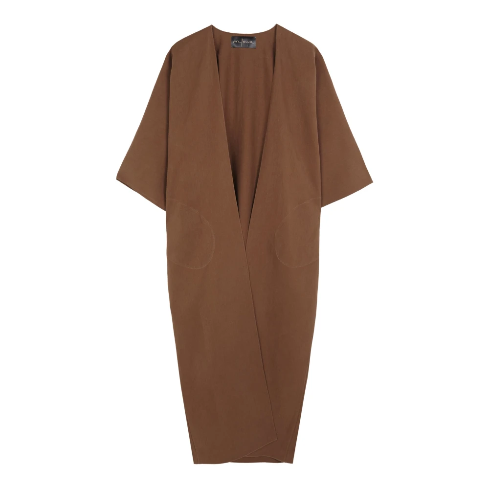 Cortana Women's Brown Culta, Long Oversized Henna Coat