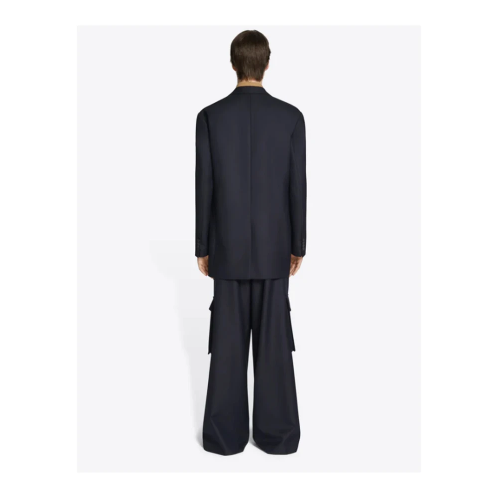 Dries Van Noten Zachte en Wijde Herringbone Blazer (Zwart) Black Heren