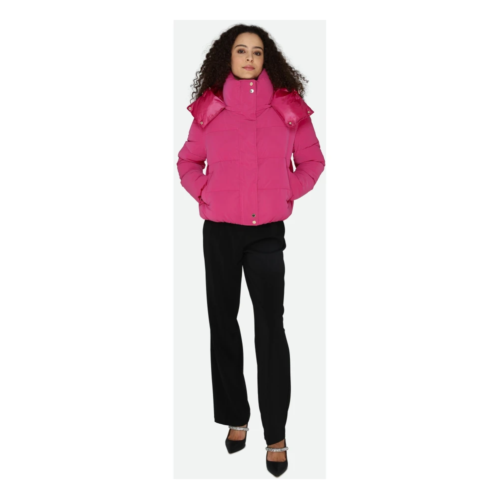 PATRIZIA PEPE Fuchsia Puffer Bomber Jas Purple Dames