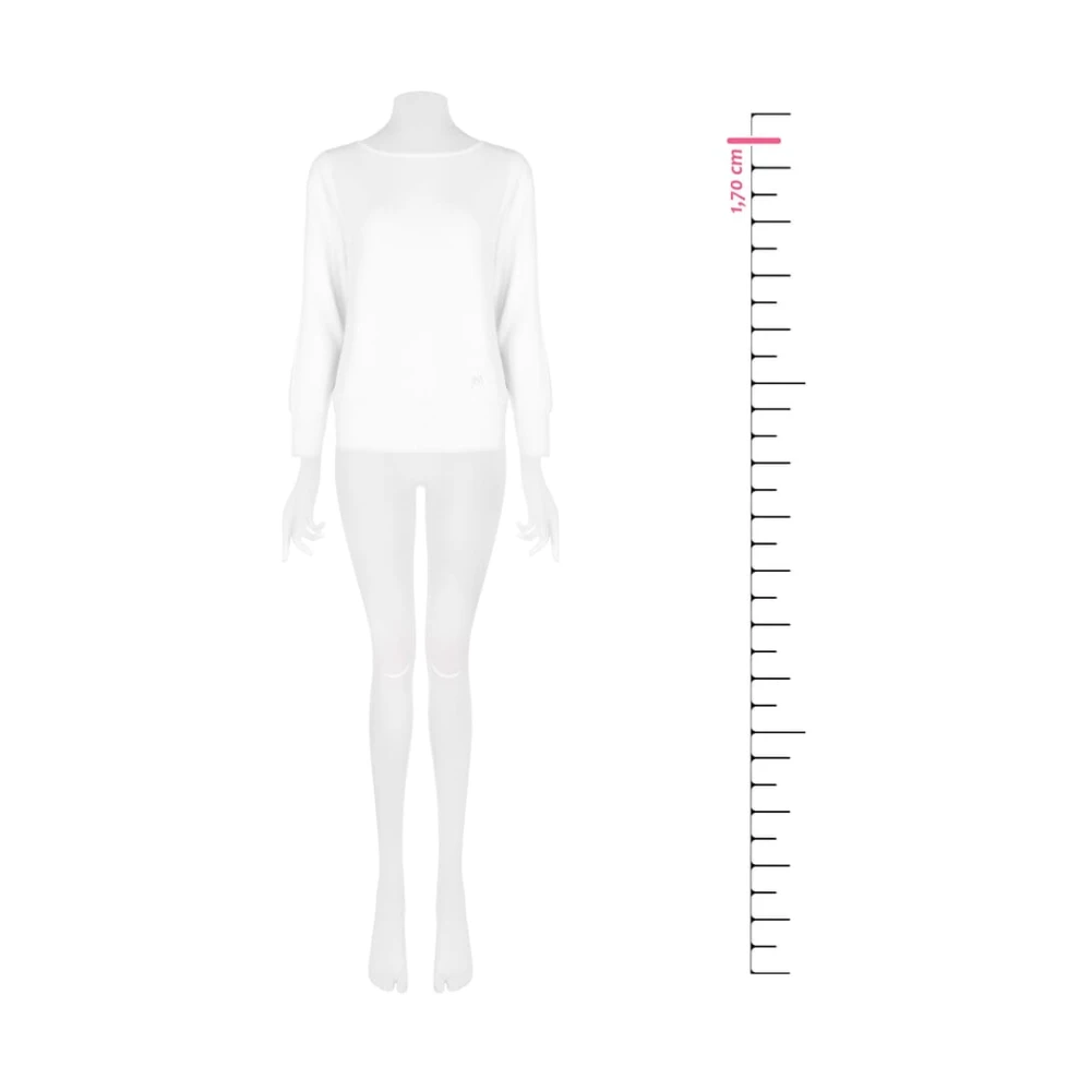 RINASCIMENTO Geborduurde Logo Barchetta Neck Sweater White Dames