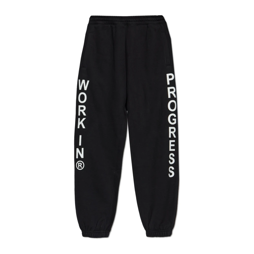 Carhartt WIP Sweatpants met bedrukt logo Black Heren
