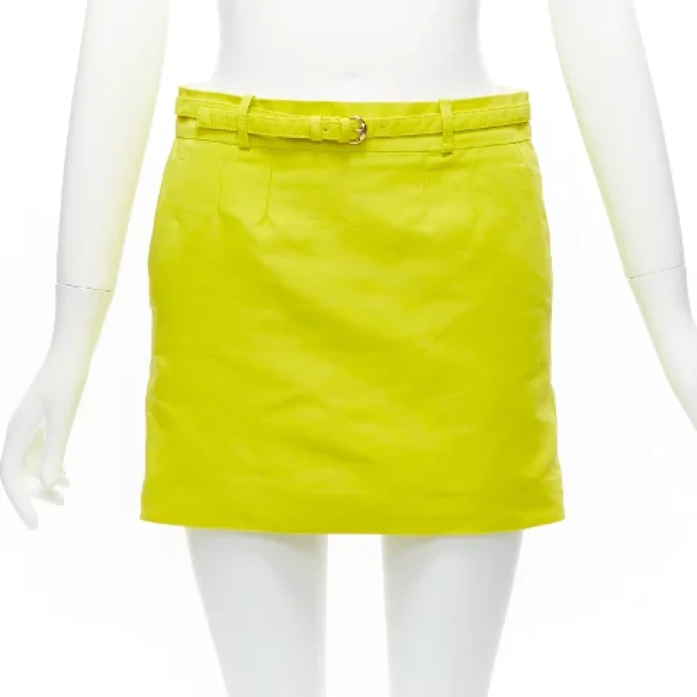 Gucci Vintage Pre-owned Polyester bottoms Yellow Dames