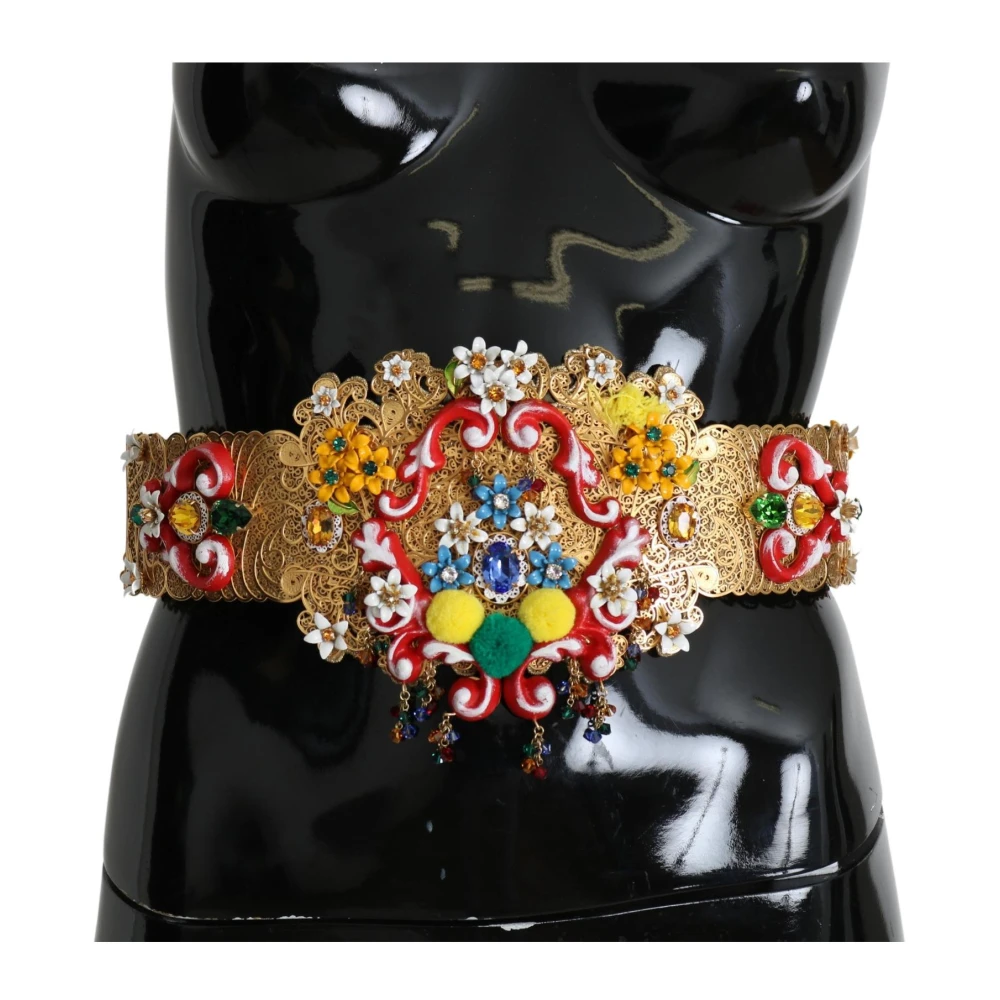Dolce & Gabbana Kristallen bloemversierde taille riem Multicolor Dames