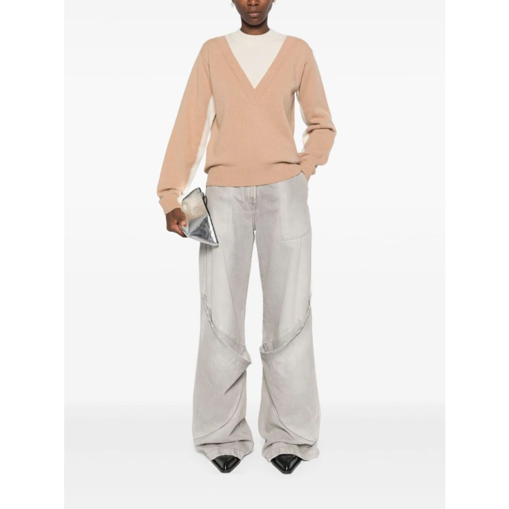 Paco Rabanne Beige Wol-Kasjmier Trui Aw24 Beige Dames