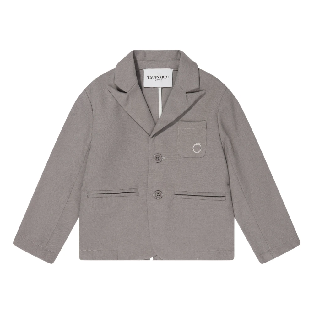Trussardi Boys Gray Kids Occasion Wear, 14 Y, Grey Gramlin Jacket Stylish Design
