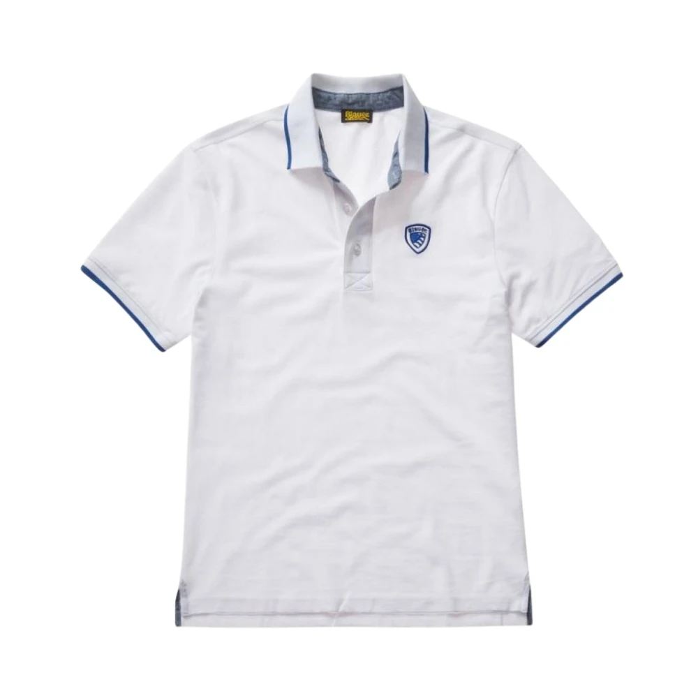 Blauer Klassieke Polo Shirt White Heren