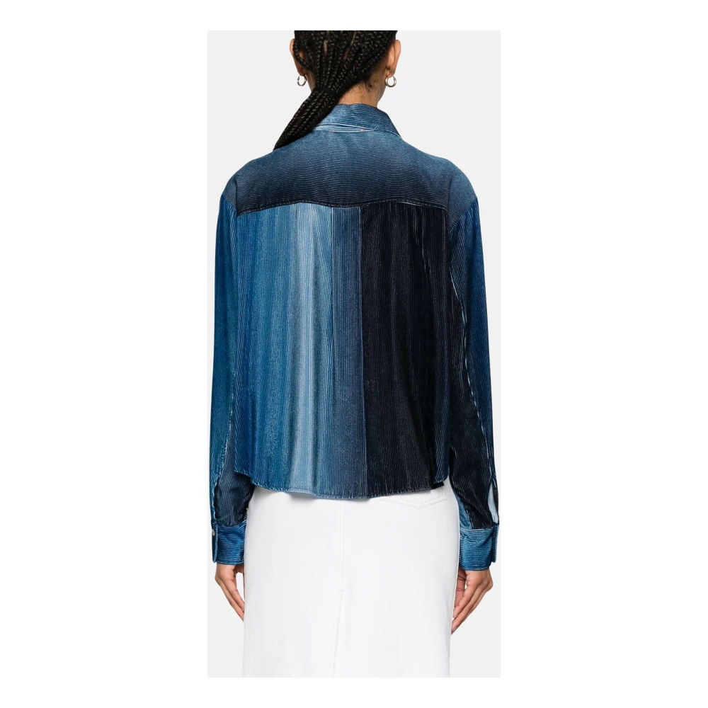 Forte Corduroy Overshirt Gradiënt Effect Blue Dames