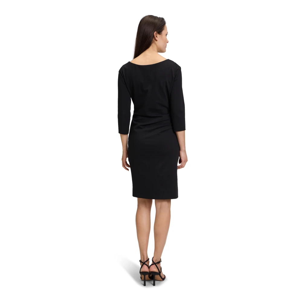 Betty & Co Elegante Jersey Jurk met 3 4 Mouwen Black Dames