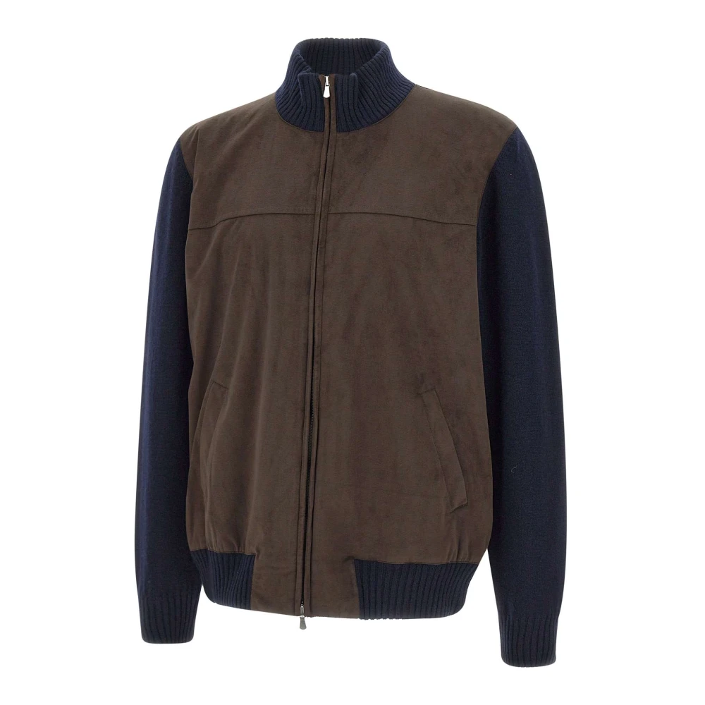 Gran Sasso Heren wollen jas met Alcantara body Multicolor Heren