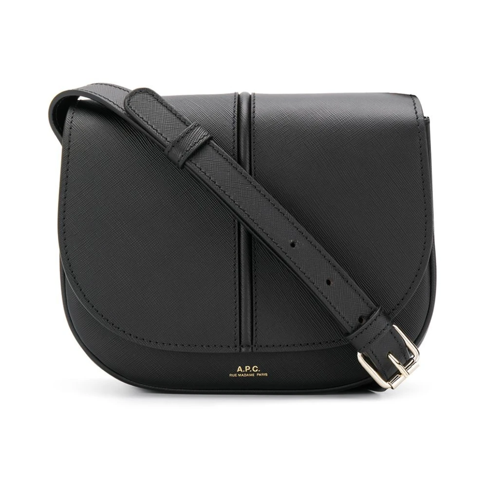 A.P.C. Black Calf Leather Betty Axelremsväska Black, Dam