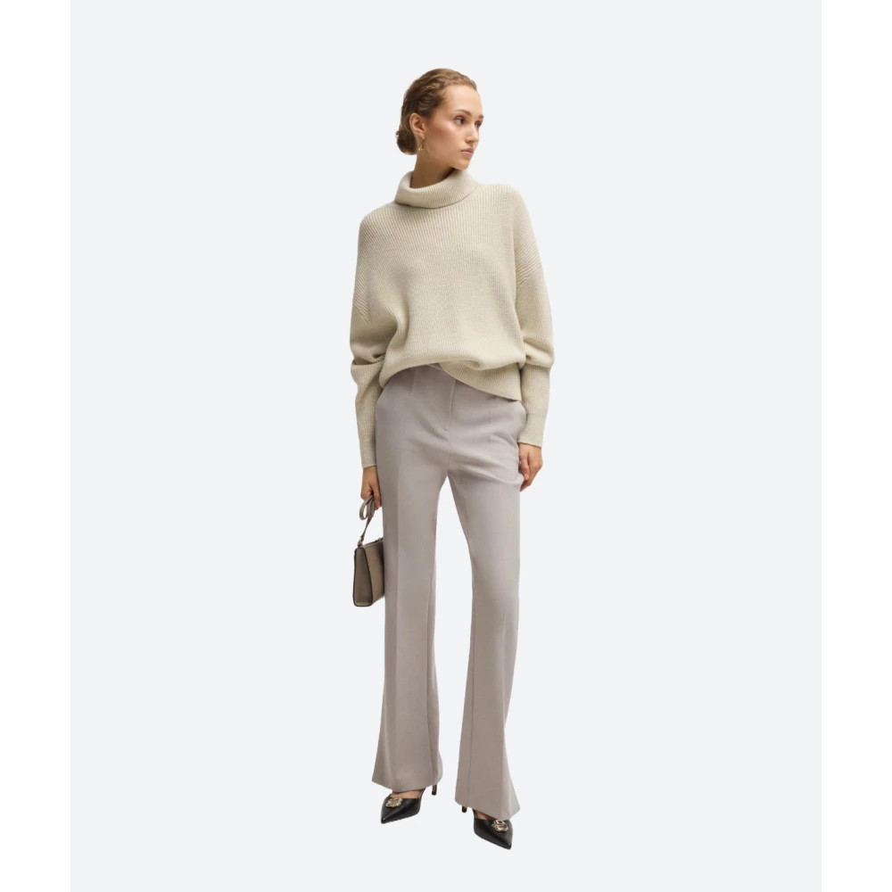 Hugo Boss Geribbelde coltrui Beige Dames
