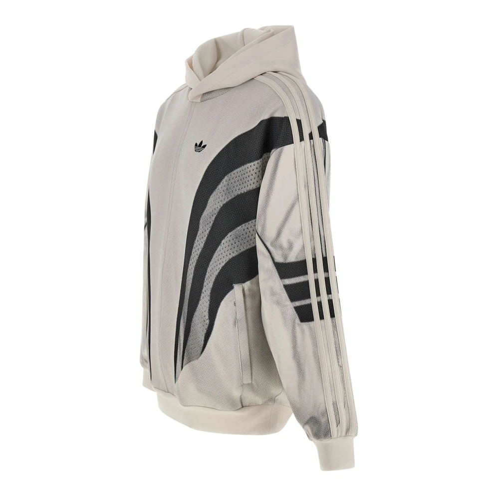 Adidas Witte Sweatshirt met Grijs-Zwart Print White Heren