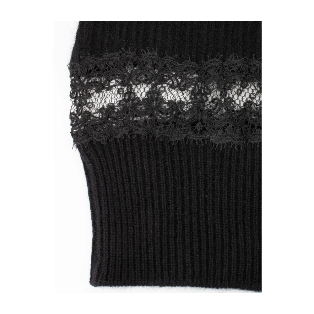 Ermanno Scervino Elegante Kantgebreide Trui Black Dames