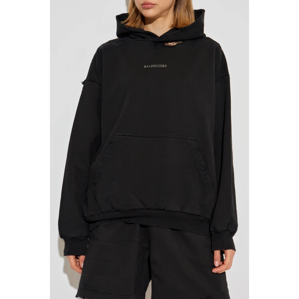 Balenciaga Sweatshirt met logo Black Dames