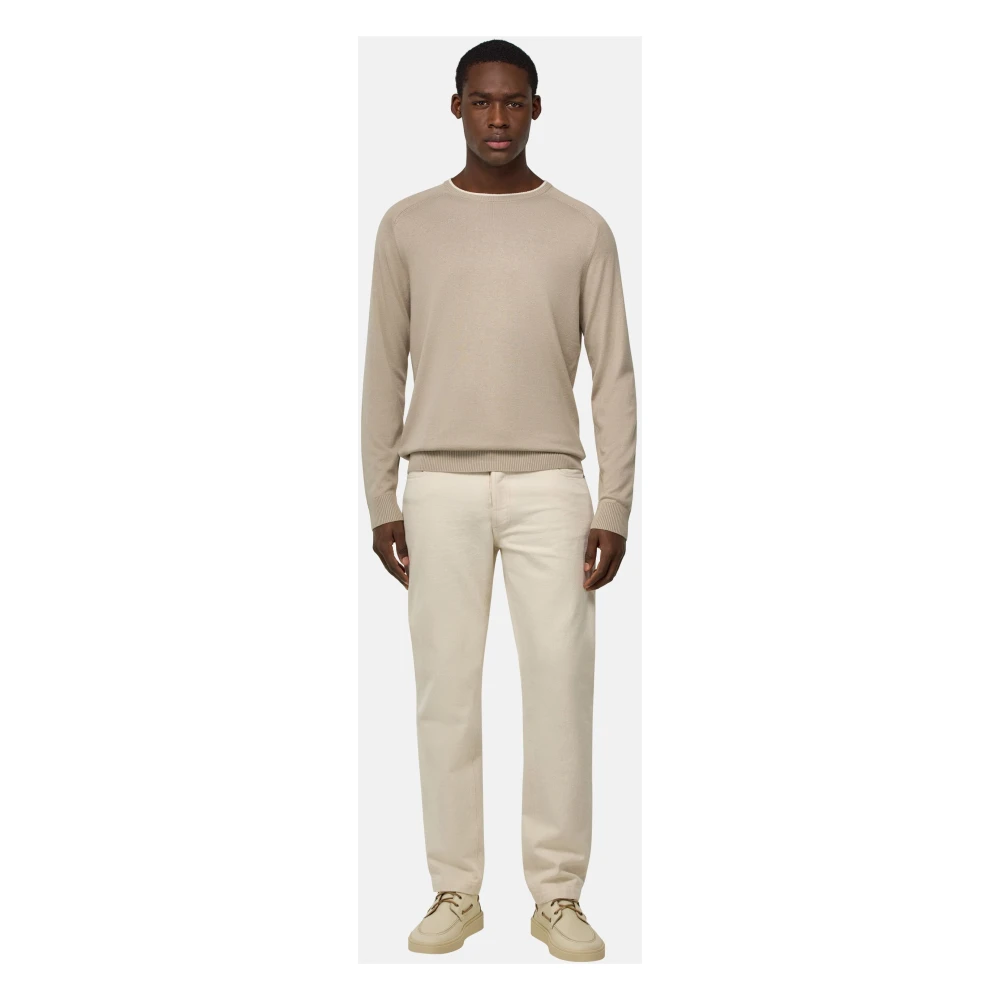 Boggi Milano Crew Neck Jumper Blue Heren