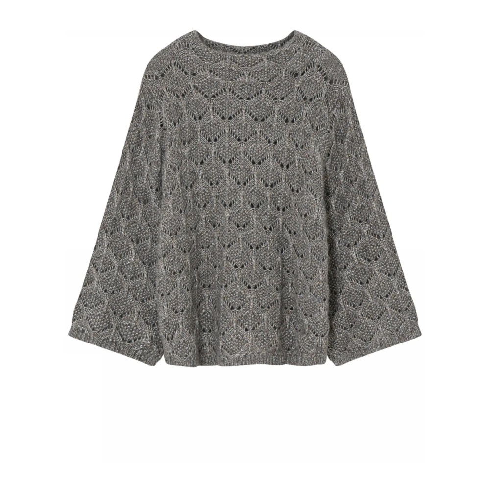 Gustav Turtle Knit Trui met Wijde Mouwen Gray Dames