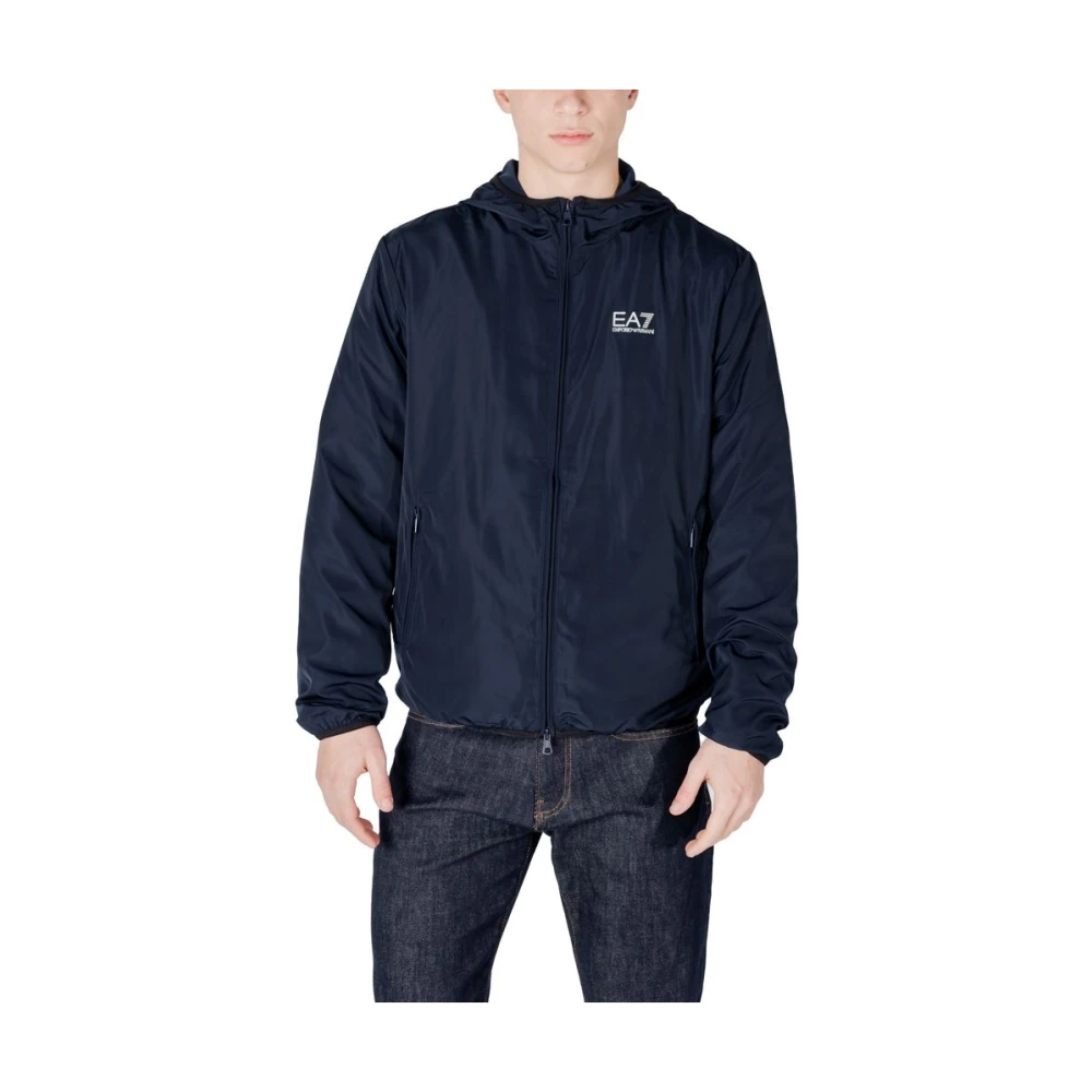 Emporio Armani Ea7 Mannelijk Blauw E Polyester Lichtgewicht Jas