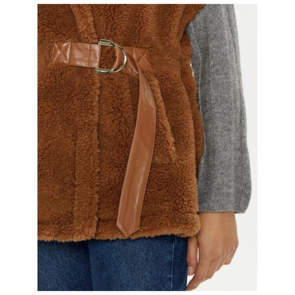 Liu Jo Wollen Cape met Brede Kraag Brown Dames