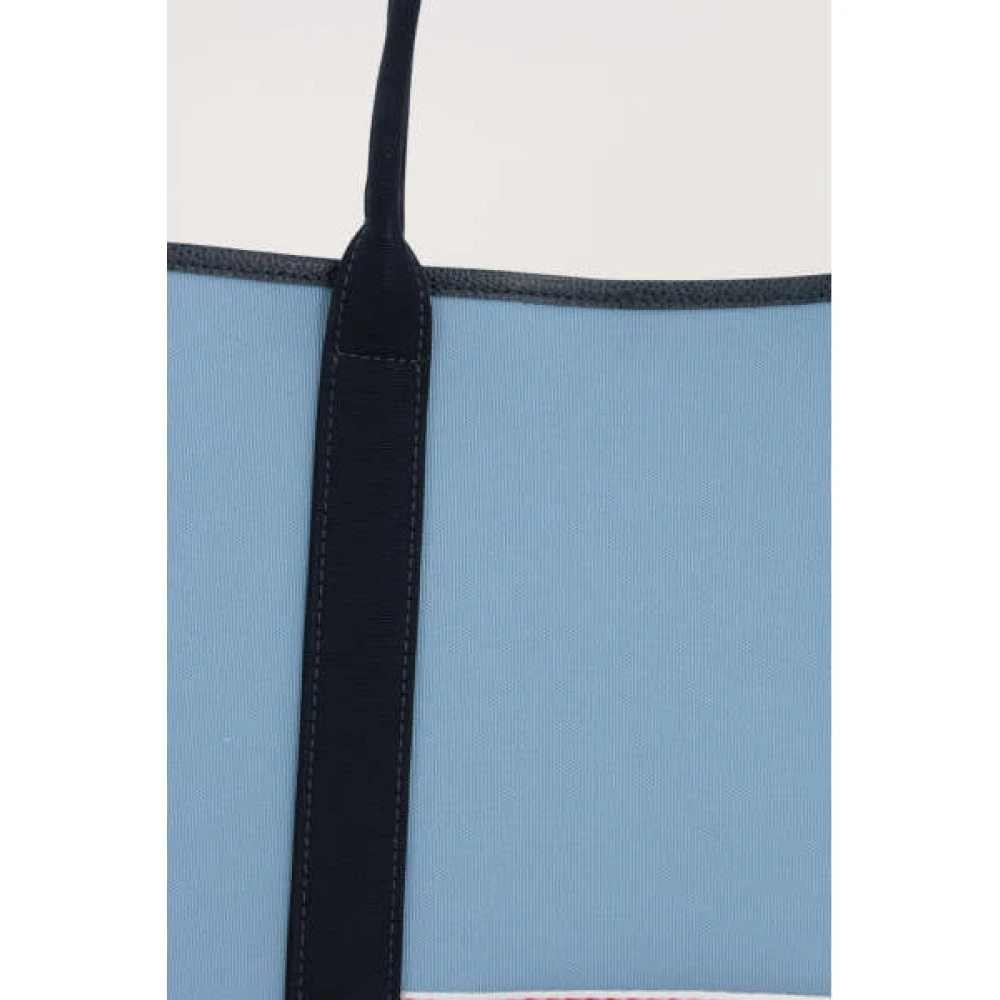 Thom Browne Blauwe canvas tote tas met contrastdetails en leren afwerking Blue Dames